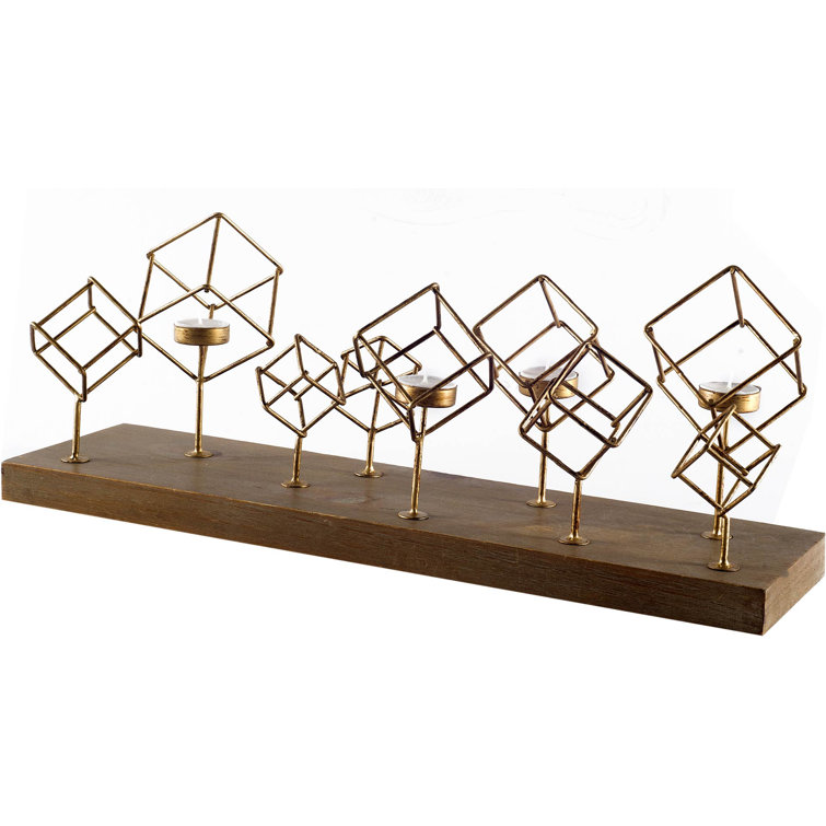 Wrought Studio 8'' H Brass Tabletop Tealight Holder Wayfair